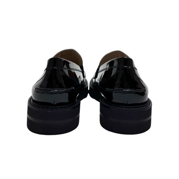 STUART WEITZMAN Palmer Black & White Patent Leather Loafers - Picture 5 of 6